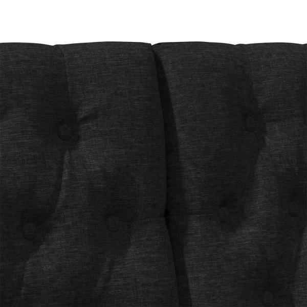 Gepolstertes Kopfteil Schwarz 150 cm Massives Kiefernholz