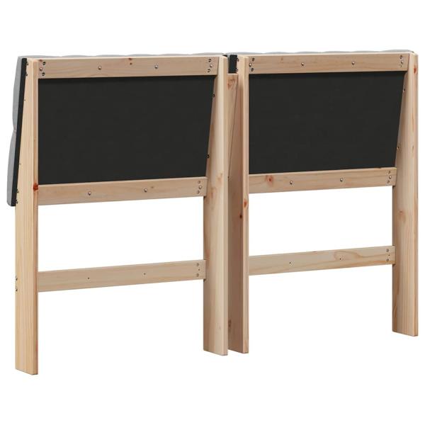 Gepolstertes Kopfteil Hellgrau 140 cm Massives Kiefernholz