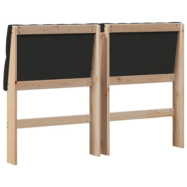 Gepolstertes Kopfteil Schwarz 135 cm Massives Kiefernholz