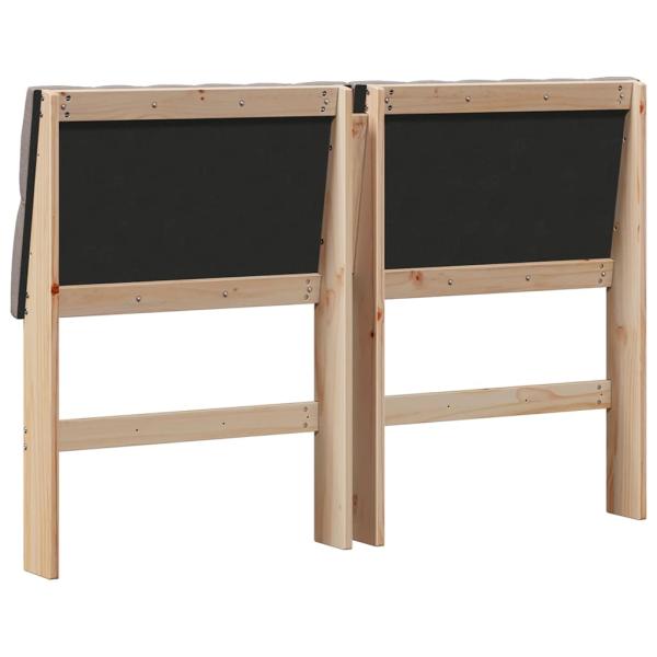 Gepolstertes Kopfteil Taupe 135 cm Massives Kiefernholz
