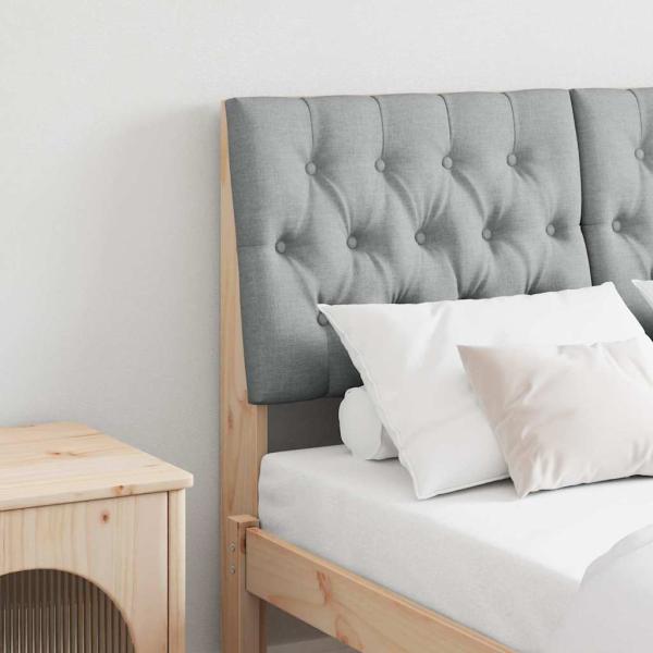 ARDEBO.de - Gepolstertes Kopfteil Hellgrau 120 cm Massives Kiefernholz
