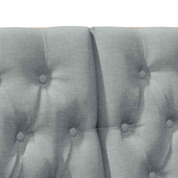 Gepolstertes Kopfteil Hellgrau 120 cm Massives Kiefernholz