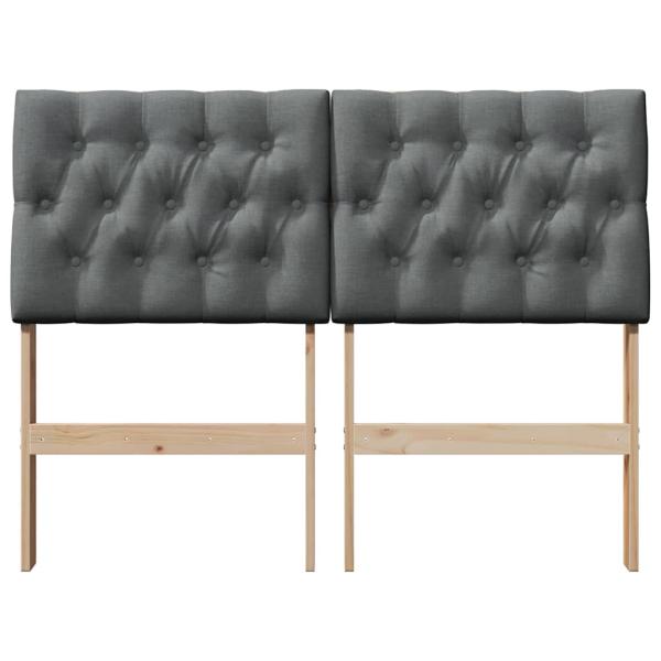 Gepolstertes Kopfteil Dunkelgrau 120 cm Massives Kiefernholz