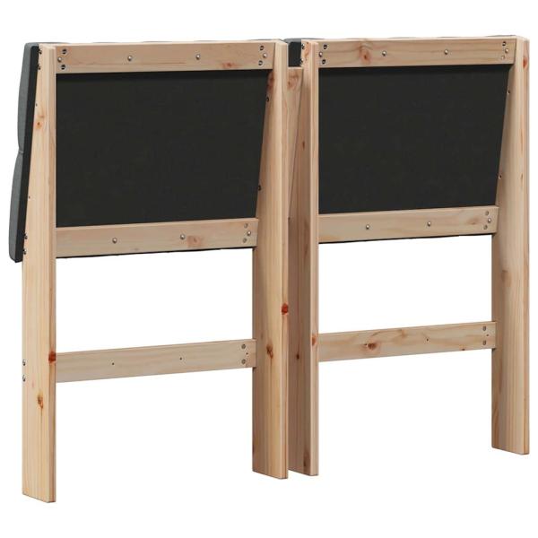 Gepolstertes Kopfteil Dunkelgrau 120 cm Massives Kiefernholz