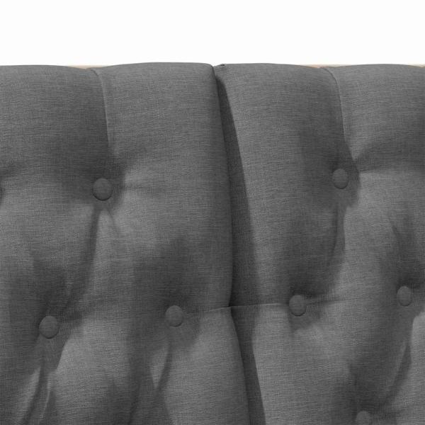 Gepolstertes Kopfteil Dunkelgrau 120 cm Massives Kiefernholz