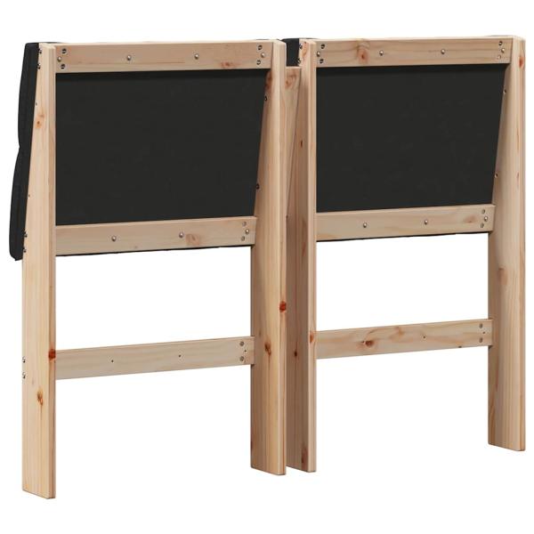Gepolstertes Kopfteil Schwarz 120 cm Massives Kiefernholz