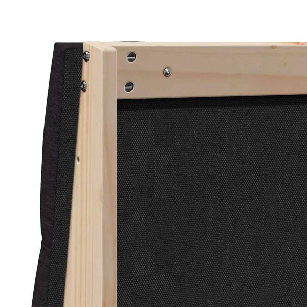 Gepolstertes Kopfteil Schwarz 120 cm Massives Kiefernholz