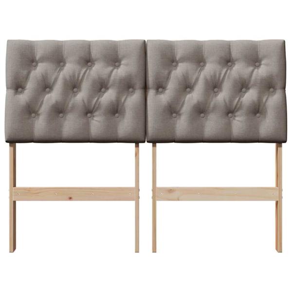 Gepolstertes Kopfteil Taupe 120 cm Massives Kiefernholz