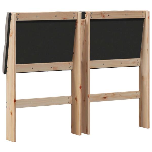 Gepolstertes Kopfteil Taupe 120 cm Massives Kiefernholz