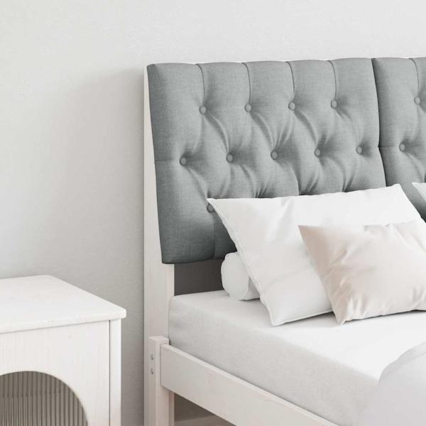 ARDEBO.de - Gepolstertes Kopfteil Hellgrau 120 cm Massives Kiefernholz