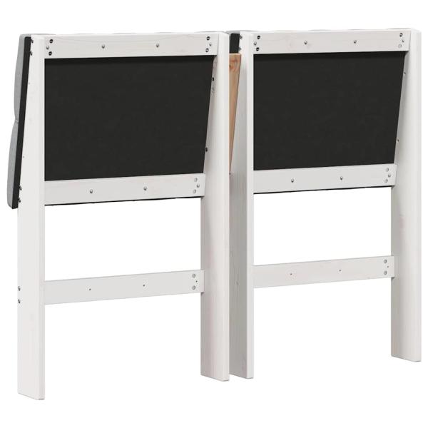 Gepolstertes Kopfteil Hellgrau 120 cm Massives Kiefernholz