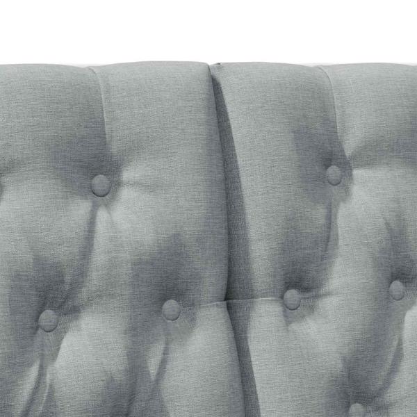 Gepolstertes Kopfteil Hellgrau 120 cm Massives Kiefernholz