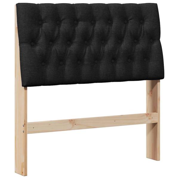 Gepolstertes Kopfteil Schwarz 90 cm Massives Kiefernholz