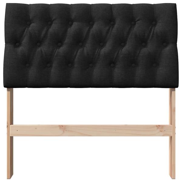Gepolstertes Kopfteil Schwarz 90 cm Massives Kiefernholz