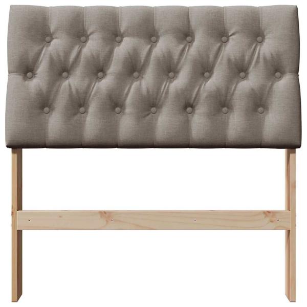 Gepolstertes Kopfteil Taupe 90 cm Massives Kiefernholz