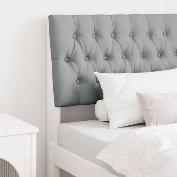 ARDEBO.de - Gepolstertes Kopfteil Hellgrau 90 cm Massives Kiefernholz