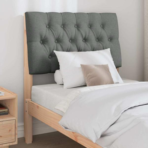 Gepolstertes Kopfteil Dunkelgrau 75 cm Massives Kiefernholz