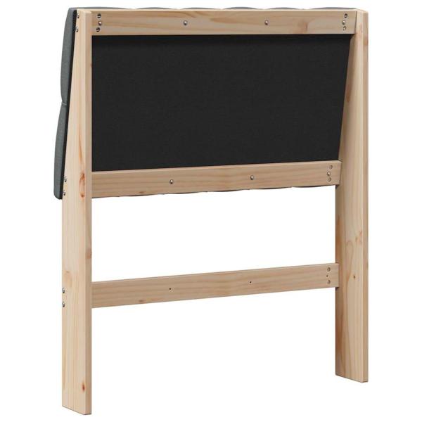 Gepolstertes Kopfteil Dunkelgrau 75 cm Massives Kiefernholz