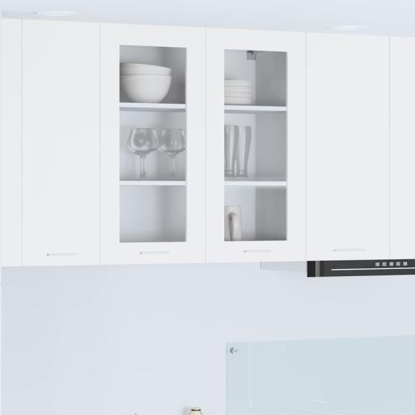 ARDEBO.de - Hängeschrank mit Regal Riga Weiß 80 x 31 x 80 cm Holzwerkstoff