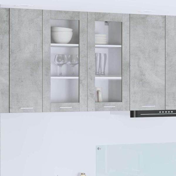 ARDEBO.de - Hängeschrank Riga Beton Grau 80 x 31 x 80 cm Holzwerkstoff