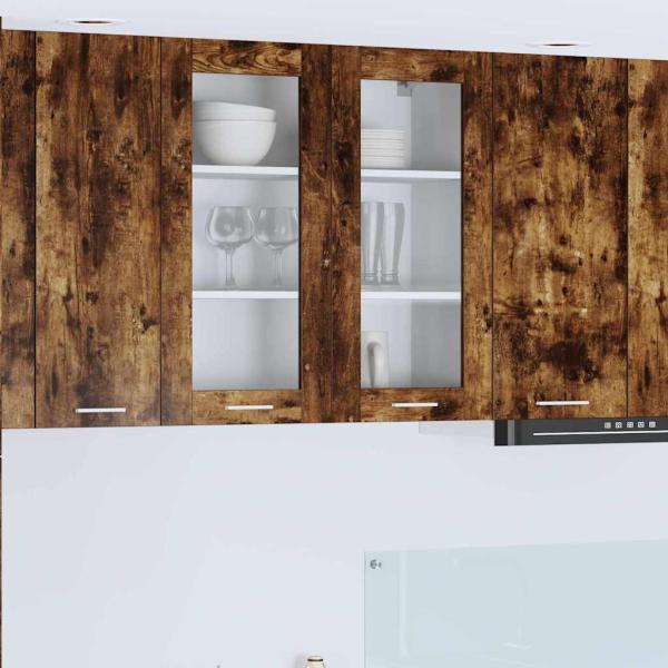 ARDEBO.de - Hängeschrank mit Regal Riga Geräucherte Eiche 80 x 31 x 80 cm