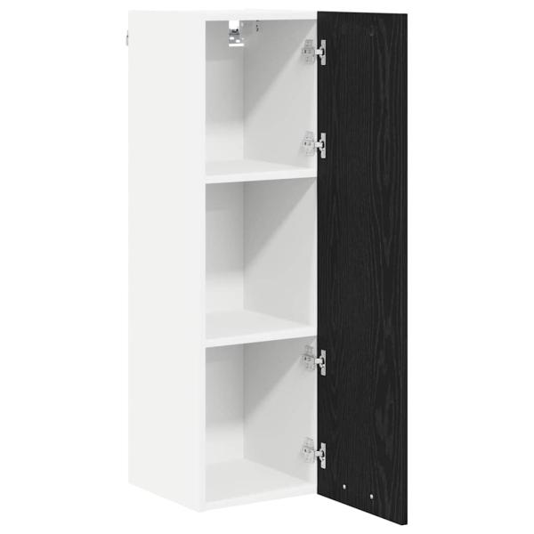 Hängeschrank mit Tür Riga Schwarz Eichen-Optik 30 x 31 x 100 cm