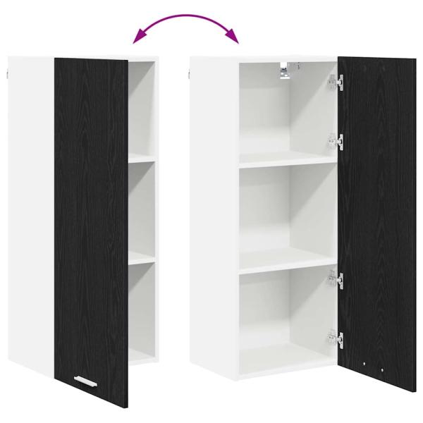 Hängeschrank mit Tür Riga Schwarz Eichen-Optik 40 x 31 x 100 cm