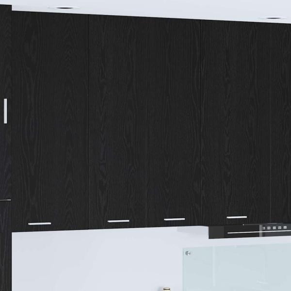ARDEBO.de - Hängeschrank mit Tür Riga Schwarz Eichen-Optik 60 x 31 x 100 cm
