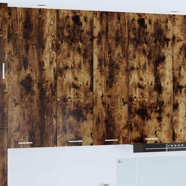 ARDEBO.de - Hängeschrank mit Regal Riga Geräucherte Eiche 60 x 31 x 100 cm