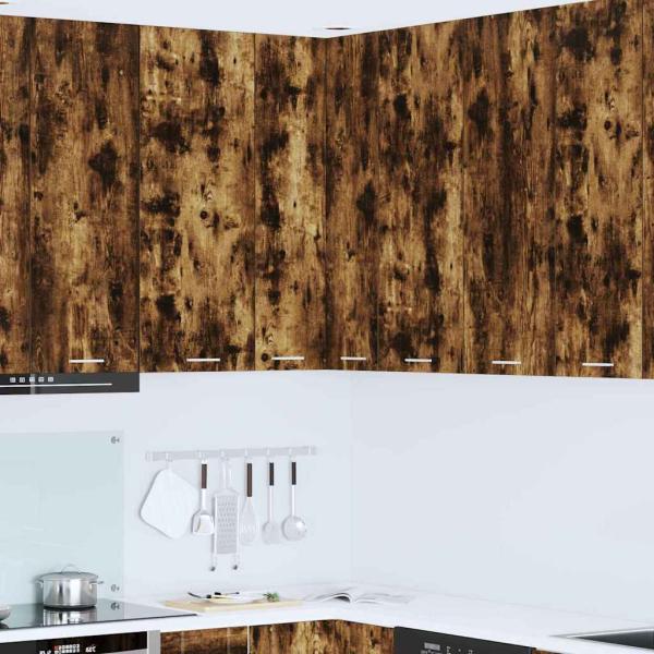 ARDEBO.de - Hängeschrank Riga Geräucherte Eiche und Weiß 57 x 57 x 100 cm