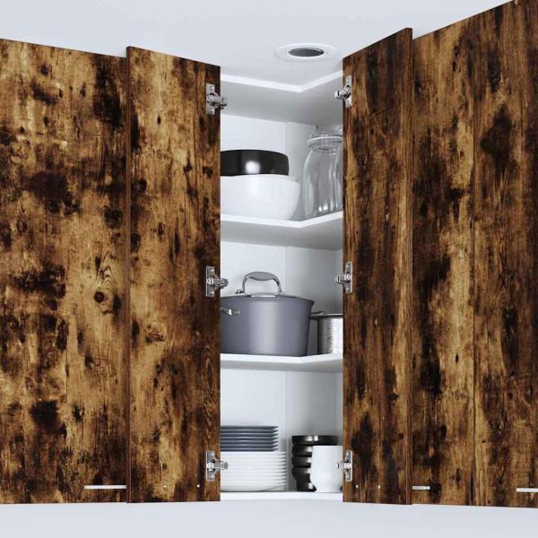 Hängeschrank Riga Geräucherte Eiche und Weiß 57 x 57 x 100 cm