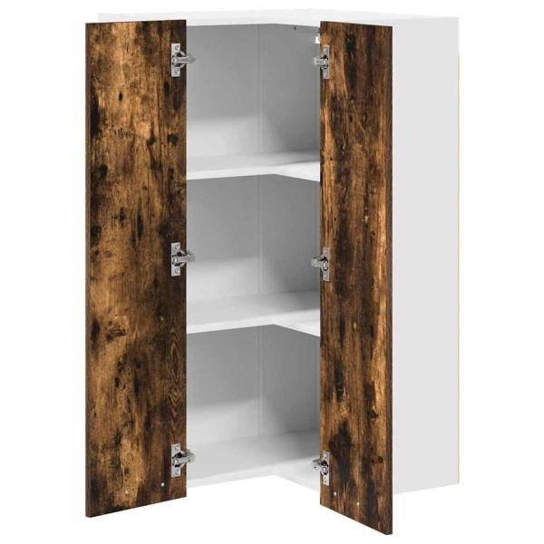 Hängeschrank Riga Geräucherte Eiche und Weiß 57 x 57 x 100 cm
