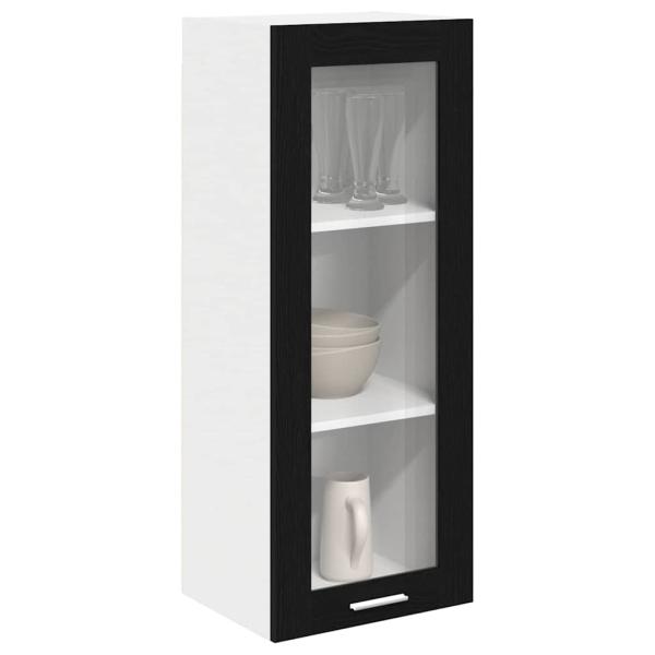 Hängeschrank mit Tür Riga Schwarz Eichen-Optik 40 x 31 x 100 cm