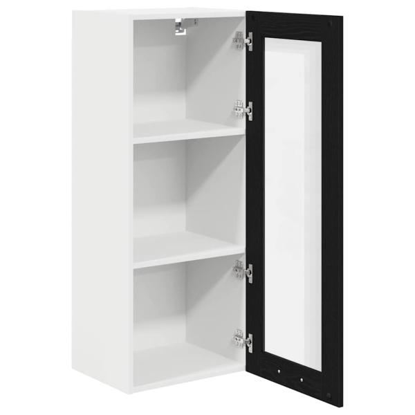 Hängeschrank mit Tür Riga Schwarz Eichen-Optik 40 x 31 x 100 cm