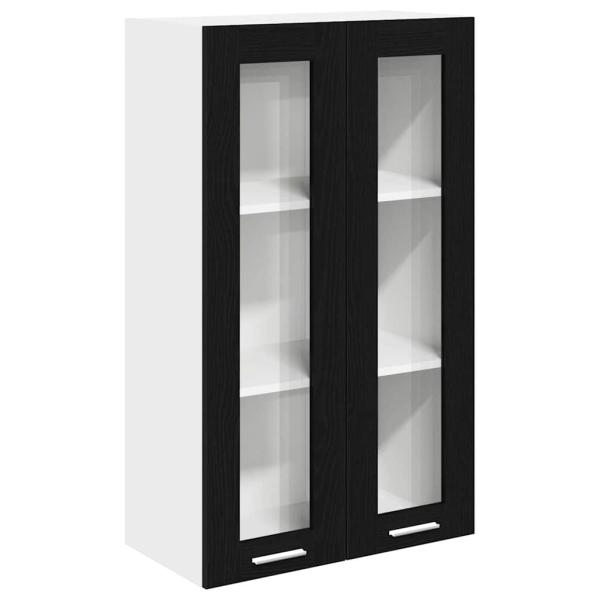 Hängeschrank mit Tür Riga Schwarz Eichen-Optik 60 x 31 x 100 cm
