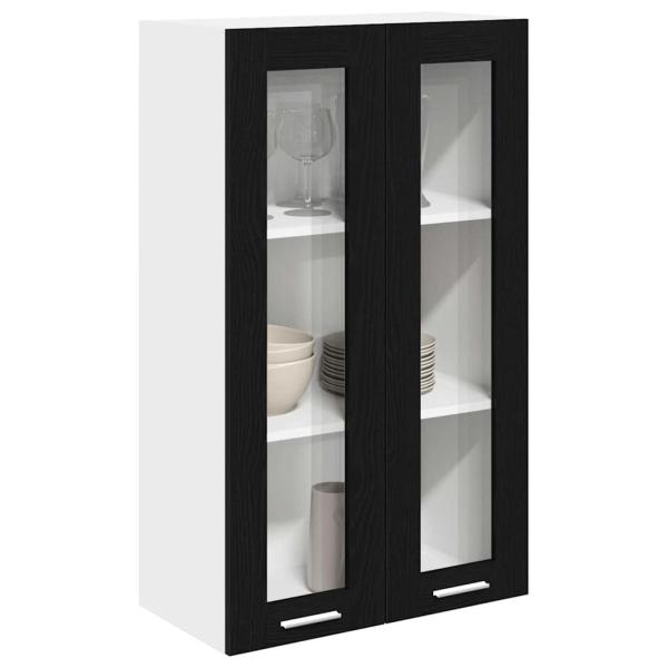 Hängeschrank mit Tür Riga Schwarz Eichen-Optik 60 x 31 x 100 cm