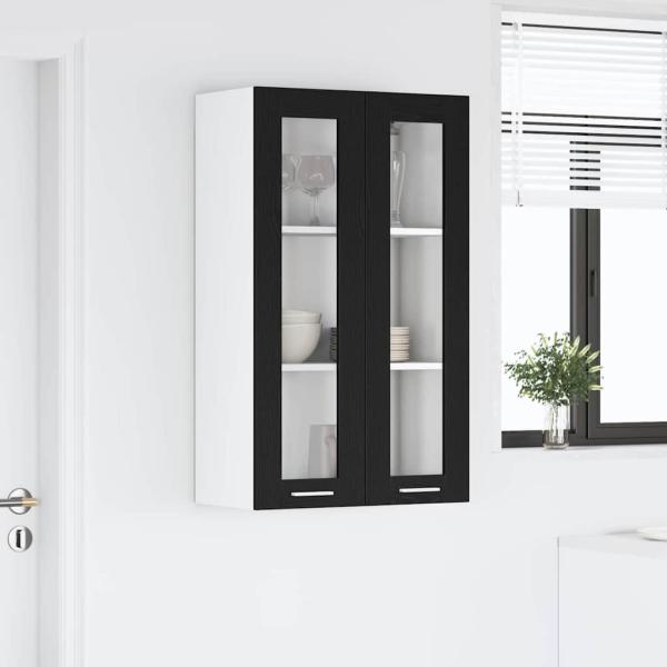 Hängeschrank mit Tür Riga Schwarz Eichen-Optik 60 x 31 x 100 cm
