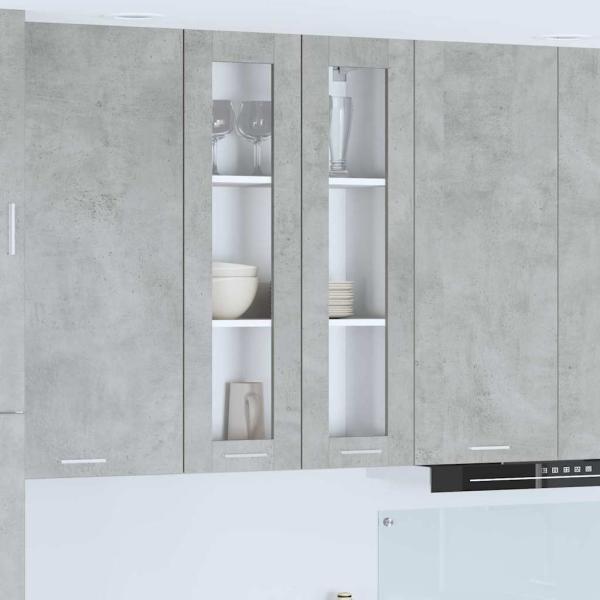 ARDEBO.de - Hängeschrank Riga Beton Grau 60 x 31 x 100 cm Holzwerkstoff