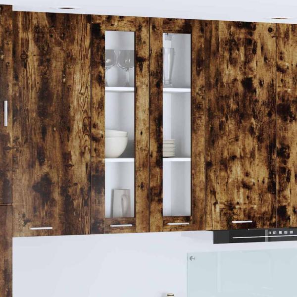 ARDEBO.de - Hängeschrank mit Regal Riga Geräucherte Eiche 60 x 31 x 100 cm
