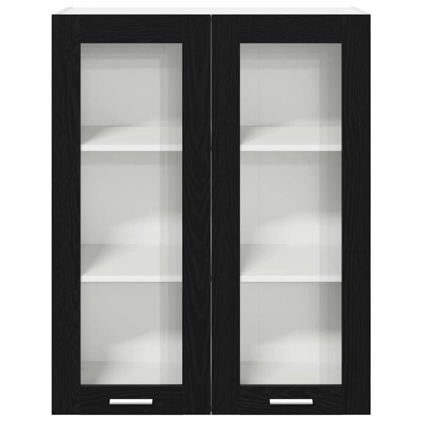 Hängeschrank mit Tür Riga Schwarz Eichen-Optik 80 x 31 x 100 cm