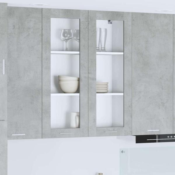 ARDEBO.de - Hängeschrank Riga Beton Grau 80 x 31 x 100 cm Holzwerkstoff
