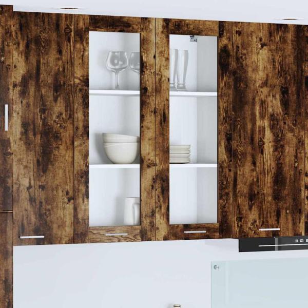 ARDEBO.de - Hängeschrank mit Regal Riga Geräucherte Eiche 80 x 31 x 100 cm