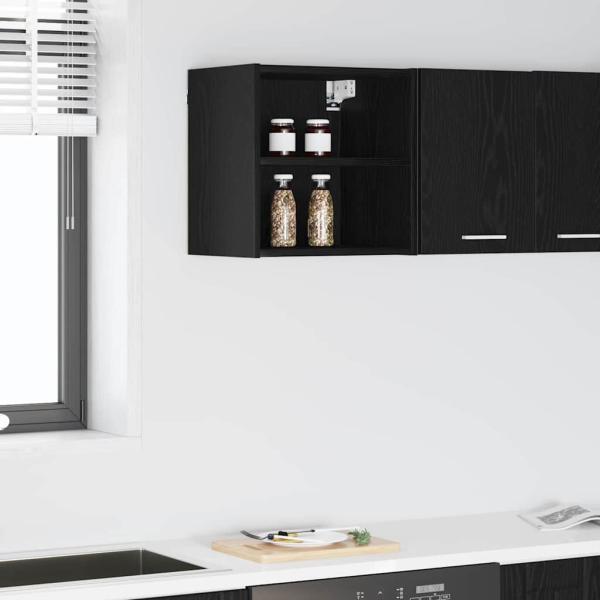 ARDEBO.de - Hängeschrank Riga Schwarz Eichen-Optik 40 x 29,5 x 40 cm