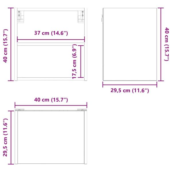 Hängeschrank Riga Beton Grau 40 x 29,5 x 40 cm Holzwerkstoff