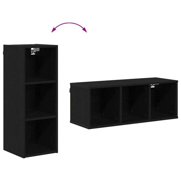 ARDEBO.de - Hängeschrank Riga Schwarz Eichen-Optik 30 x 29,5 x 80 cm