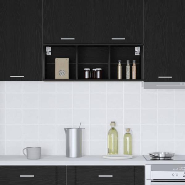 Hängeschrank Riga Schwarz Eichen-Optik 30 x 29,5 x 80 cm