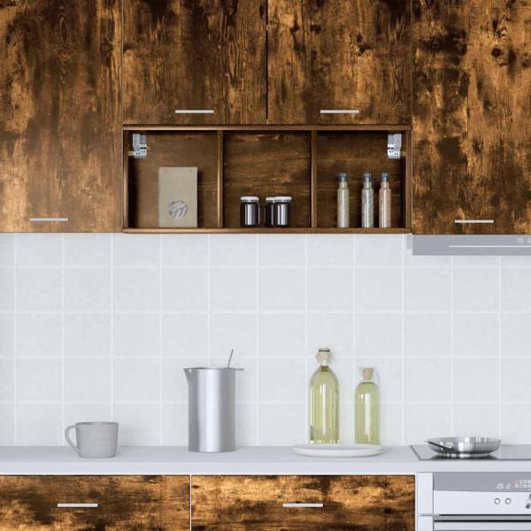 Hängeschrank mit Regal Riga Geräucherte Eiche 30 x 29,5 x 80 cm