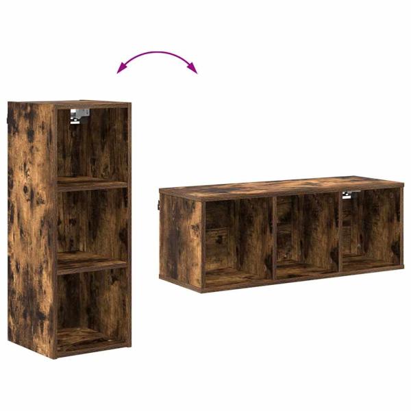 Hängeschrank mit Regal Riga Geräucherte Eiche 30 x 29,5 x 80 cm