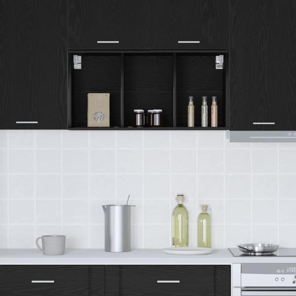 Hängeschrank Riga Schwarz Eichen-Optik 40 x 29,5 x 80 cm
