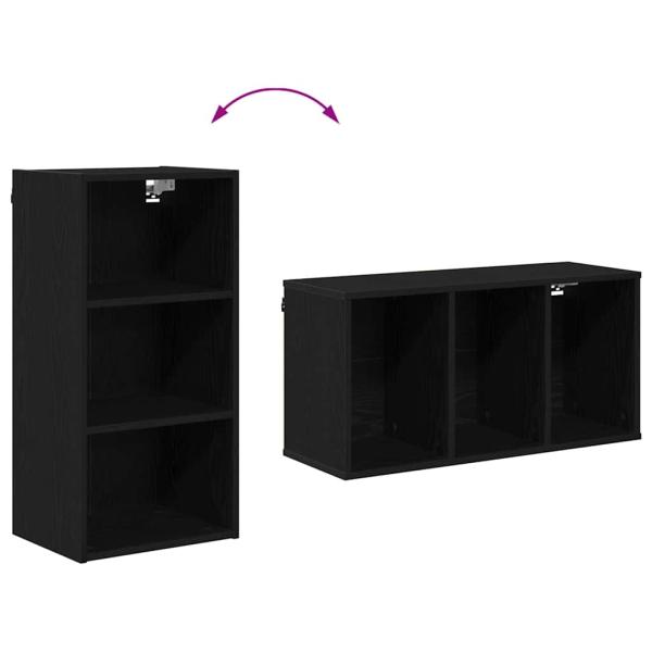 Hängeschrank Riga Schwarz Eichen-Optik 40 x 29,5 x 80 cm